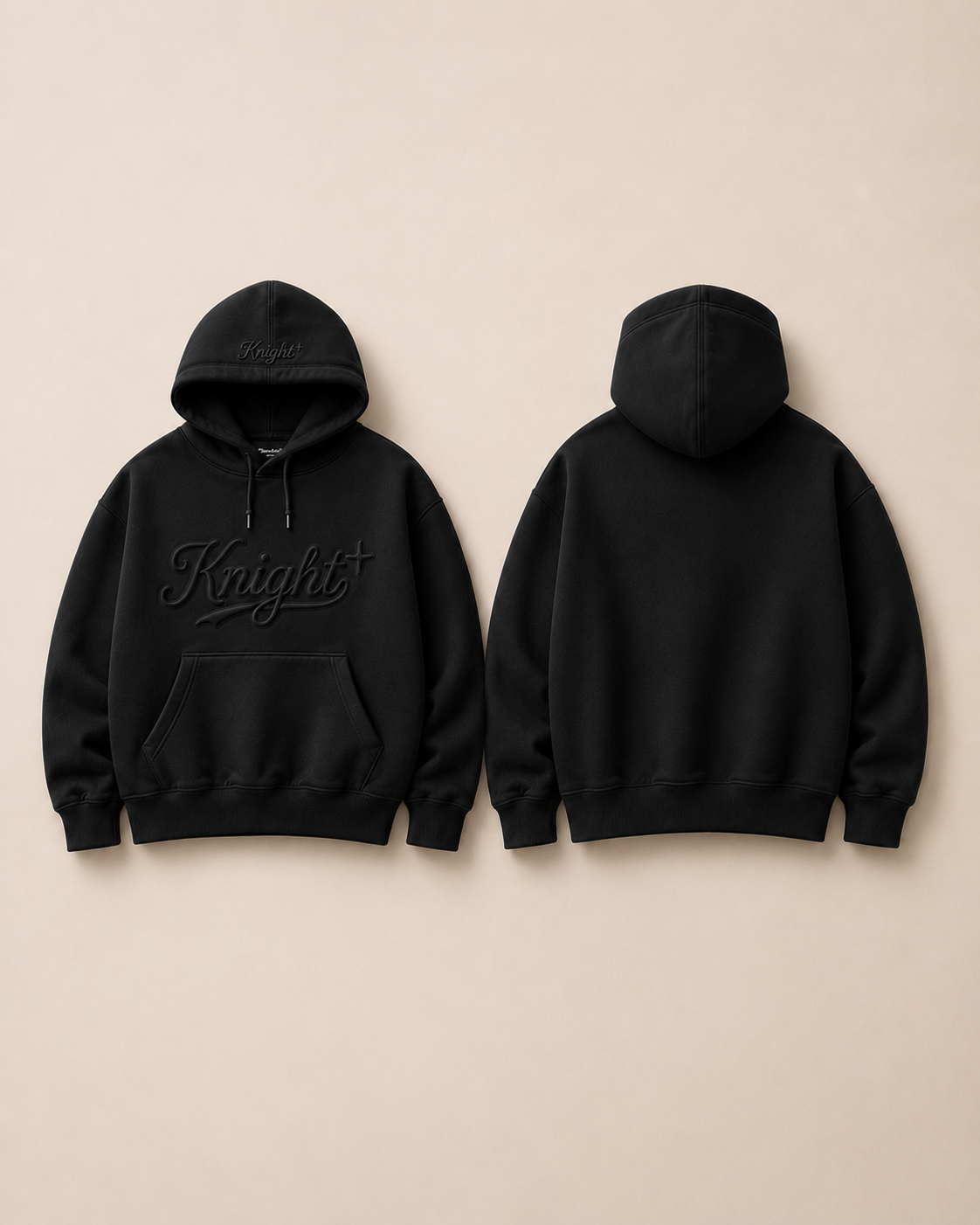 Black KNIGHT Maison embroidered hoodie